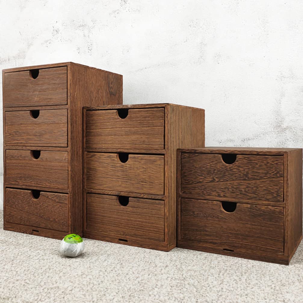 Schreibtisch-Organizer aus Holz, 2 Schubladen, kleine Aufbewahrungsbox für Zuhause, Büro, Schulbedarf und Mehrzweckgebrauch, stilvoller Schreibtisch-Organizer aus Holz mit Schubladen