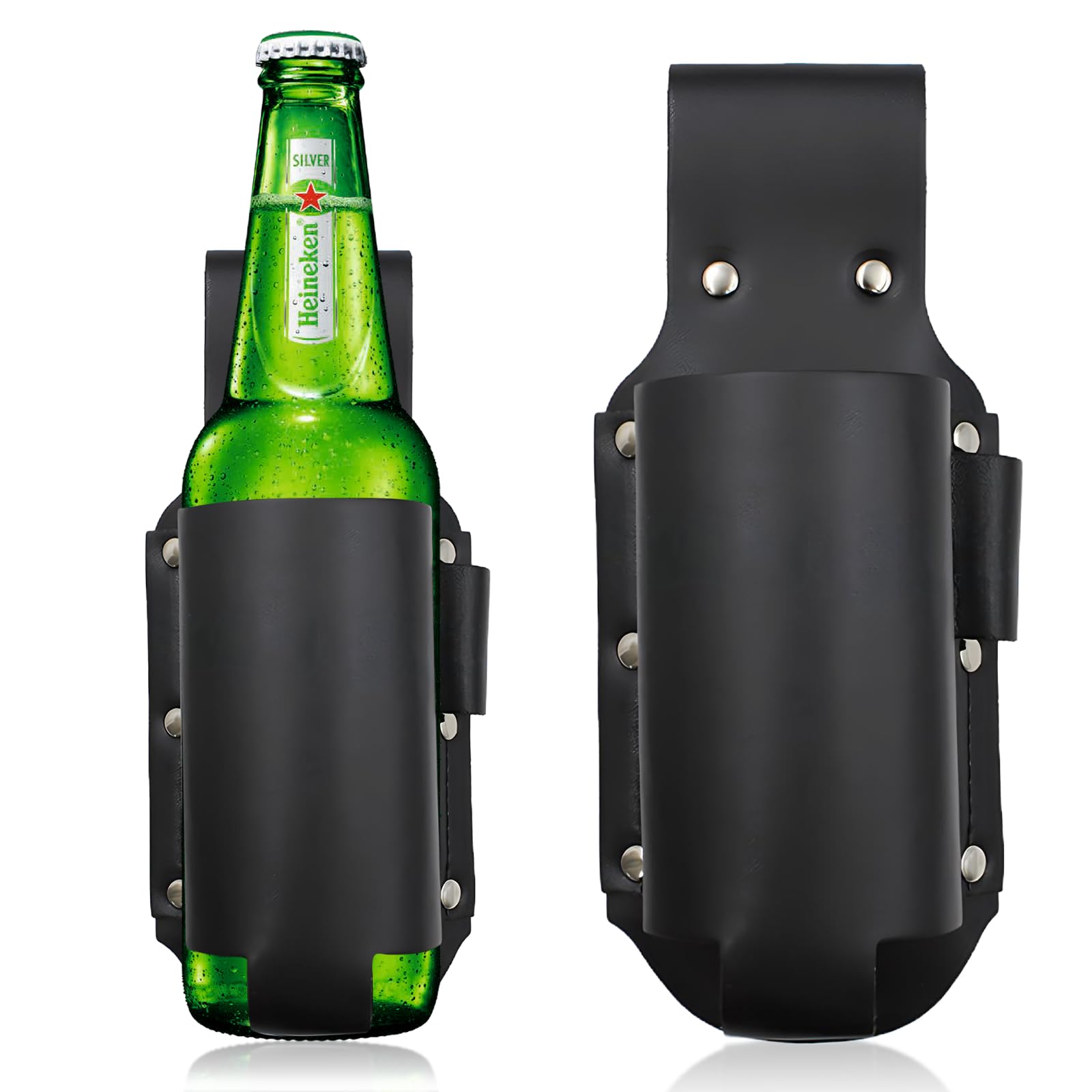 Porta Birra Portabirra Da Cintura In Pelle - Fondina Per Lattine E Bottiglie Da 500ml, Per Outdoor, BBQ, Escursionismo Cintura Porta Birra - Foto 13