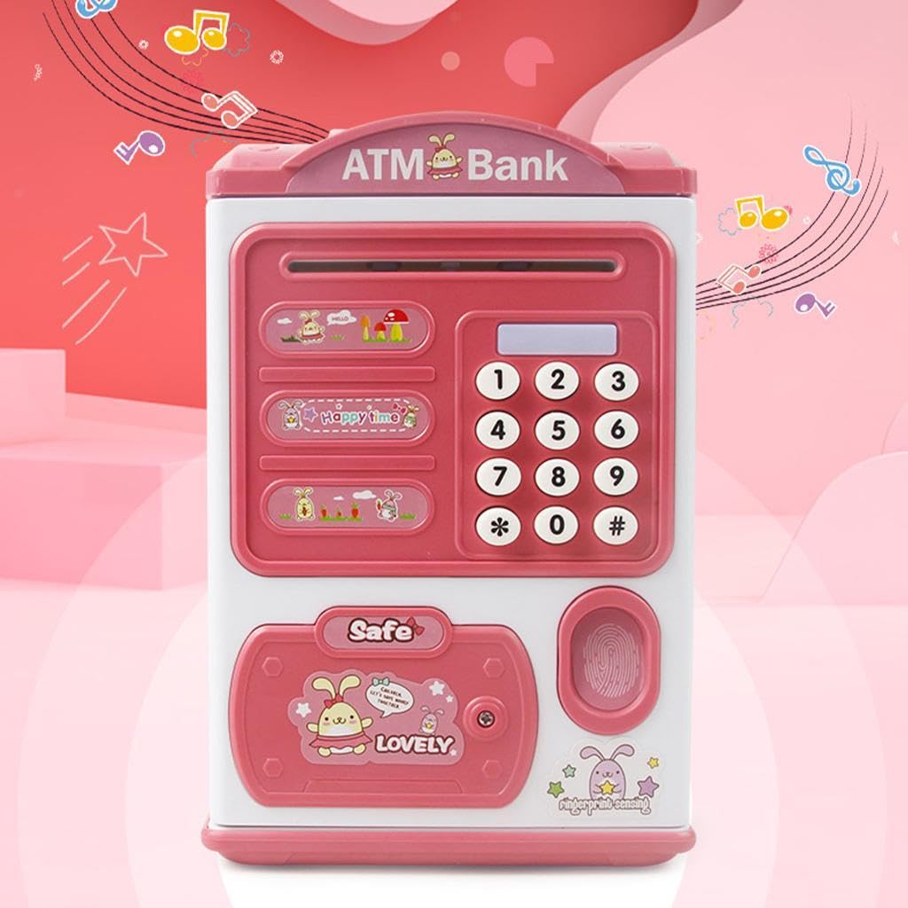 Zancia Piggy Bank ATM for Kids Money Safe Savings with Password Box Toy Coin Rupee Note Machine Electronic Lock Mini Electric Secret Store Password (Pink) (B0CRDRX1GC) Amazon Price History, Amazon Price Tracker