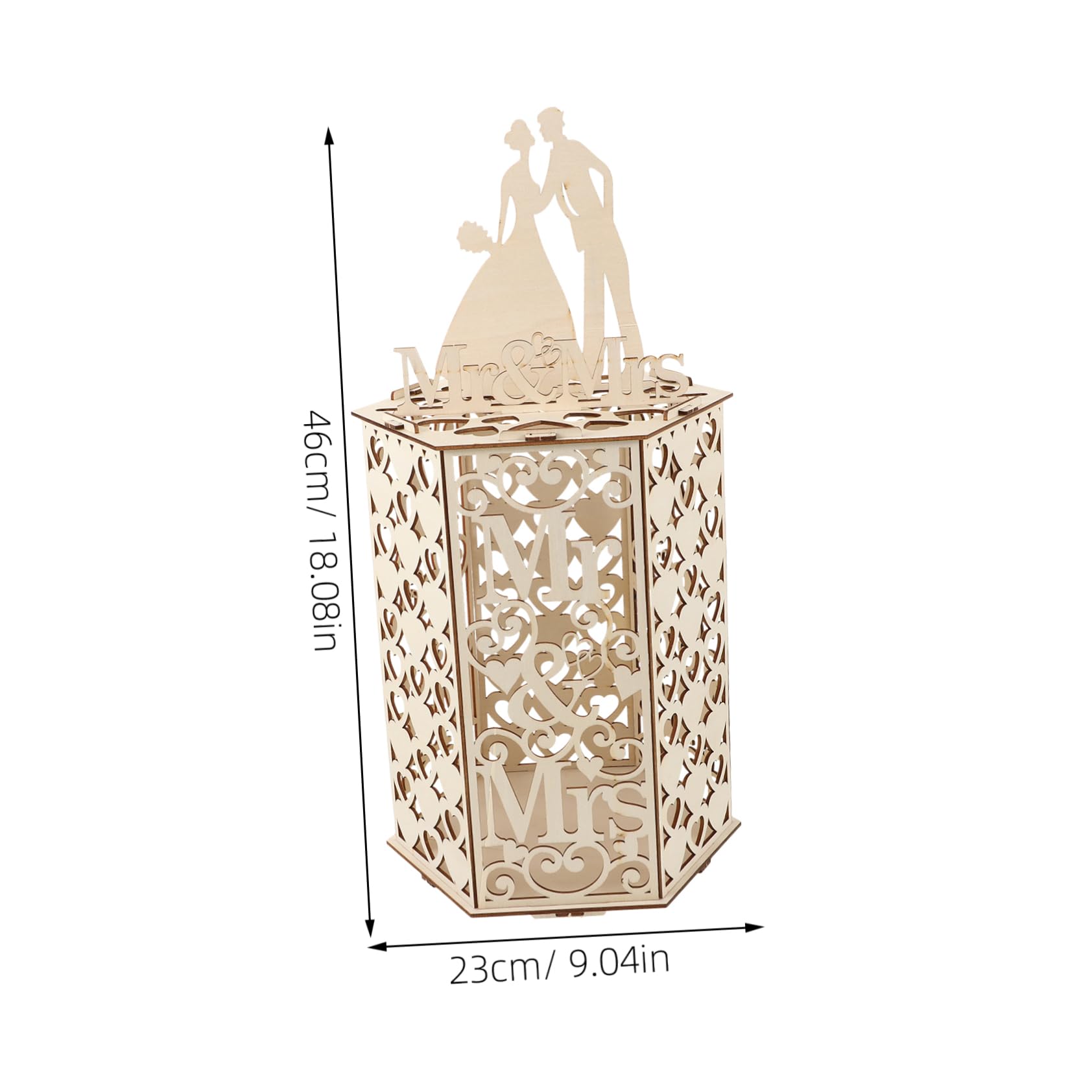 ULTECHNOVO Wooden Wedding Card Box Design for Collecting Greetings Cash at Weddings and Parties Elegant Tabletop Decoration for Special Events