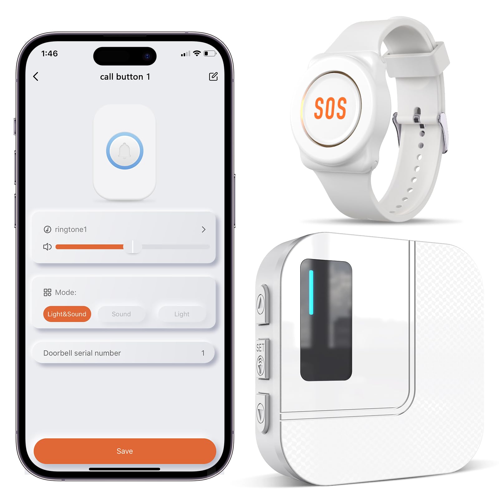 Daytech WiFi Tuya Avisador Personas Mayores,Boton Emergencia Ancianos,Boton Llamada Emergencia,Ideal para Seres Queridos Que Necesitan cuidados en casa (Blanco 1-1)