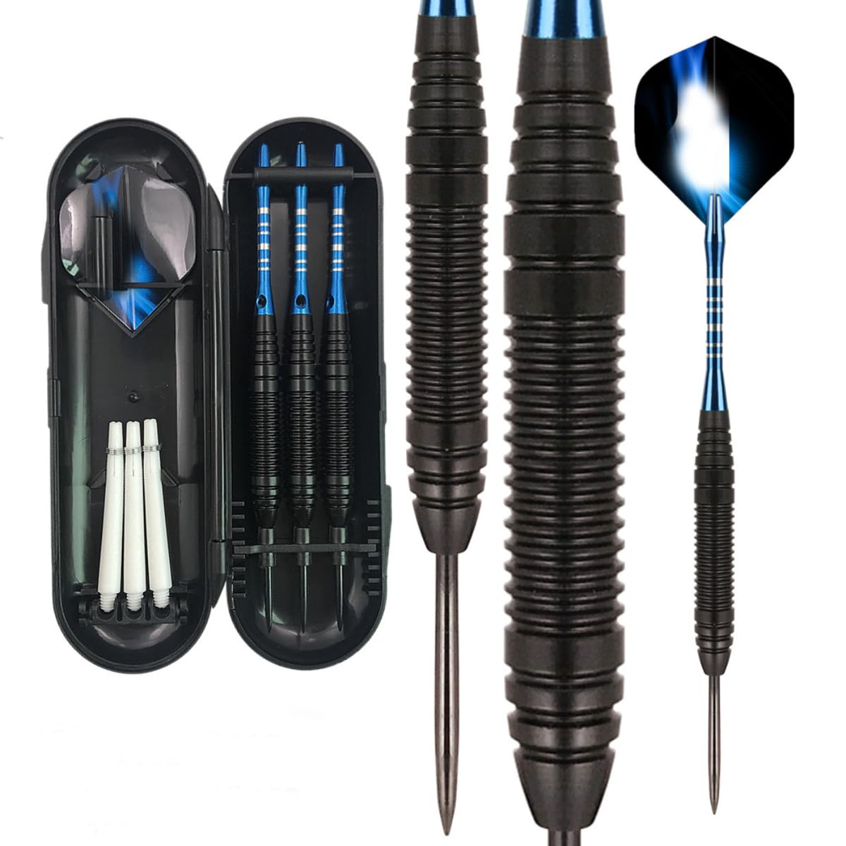 FUZVOL Professional Darts Set Steel Tip-Aluminum Stems Darts Flights with 24 Grams-3 Packs — image 1