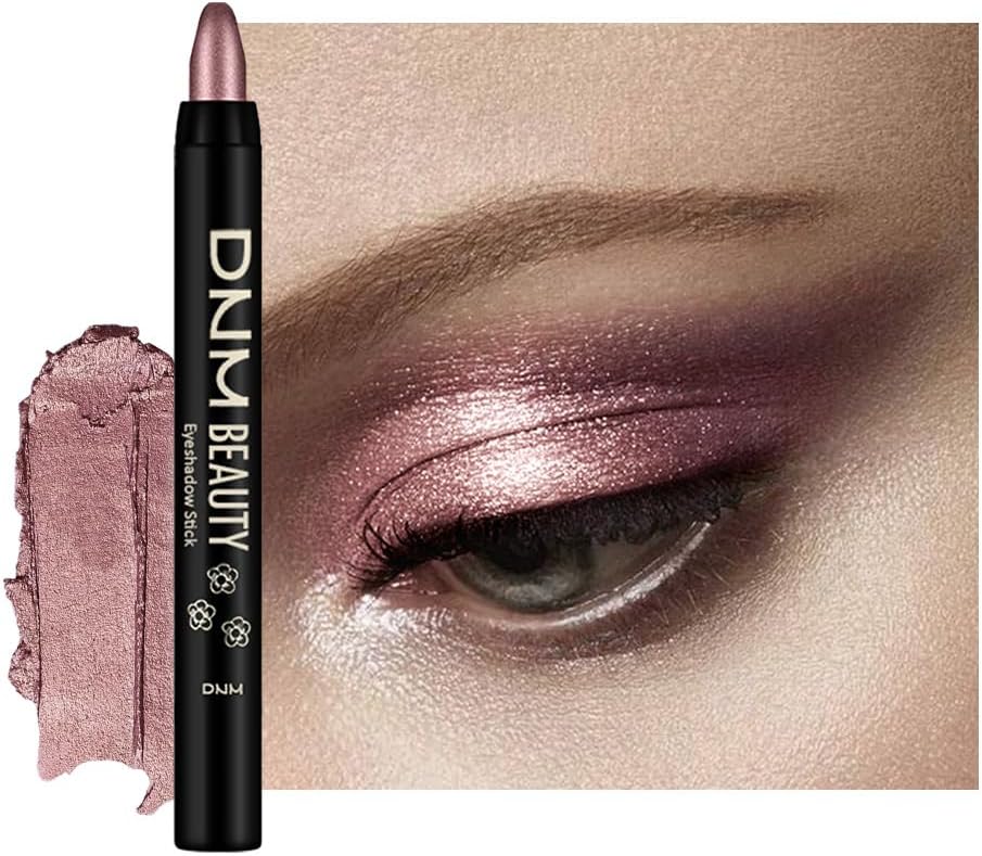 Rose Gold Shimmer Cream Eye Shadow Sticks Brightener Pencils for Women, Rose Gold Silky Eyeshadow Applicator Stick Pen Waterproof, Blendable Crease-Proof Stick Eyeshadow Shimmer Eye Makeup 72