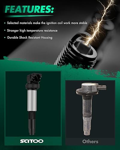 Vista 529 de SCITOO 1 bobinas de encendido con 4 bujías de iridio para Chevrolet 2011-2015 Cruze 1.4L 2016 Cruze Limited 1.4L 2012-2020 Sonic 1.4L 2013-2021 Trax