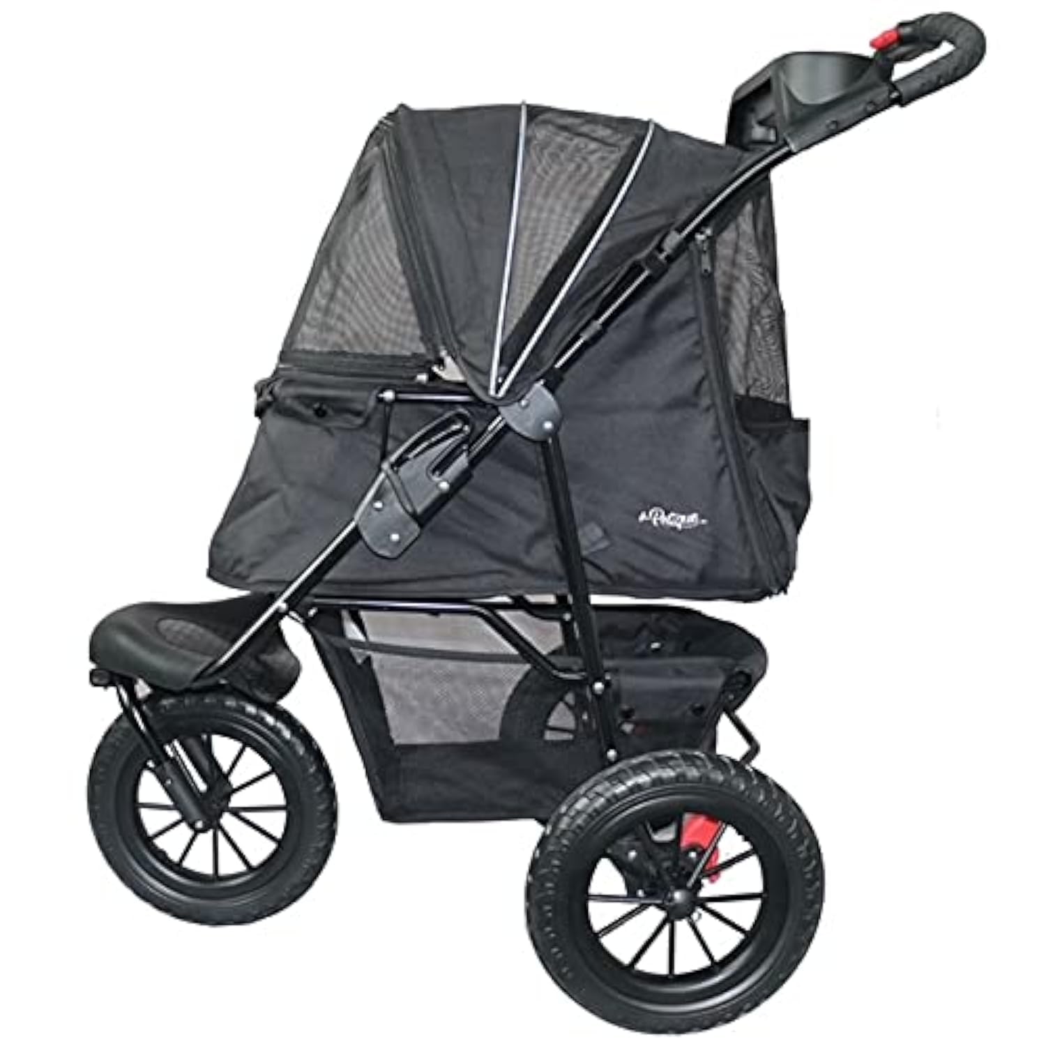 PETIQUE Chinook - Cochecito de lujo para perros, plegable con una sola mano, neumáticos de EVA de 12 pulgadas delanteros y traseros para mayor comodidad, encuadernación reflectante, soporta mascotas
