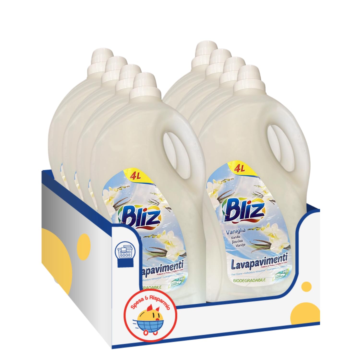 Lavapavimenti al Profumo di Vaniglia 4L – Pulizia Profumata e Efficace – Variazioni 4/8 Pezzi (8)