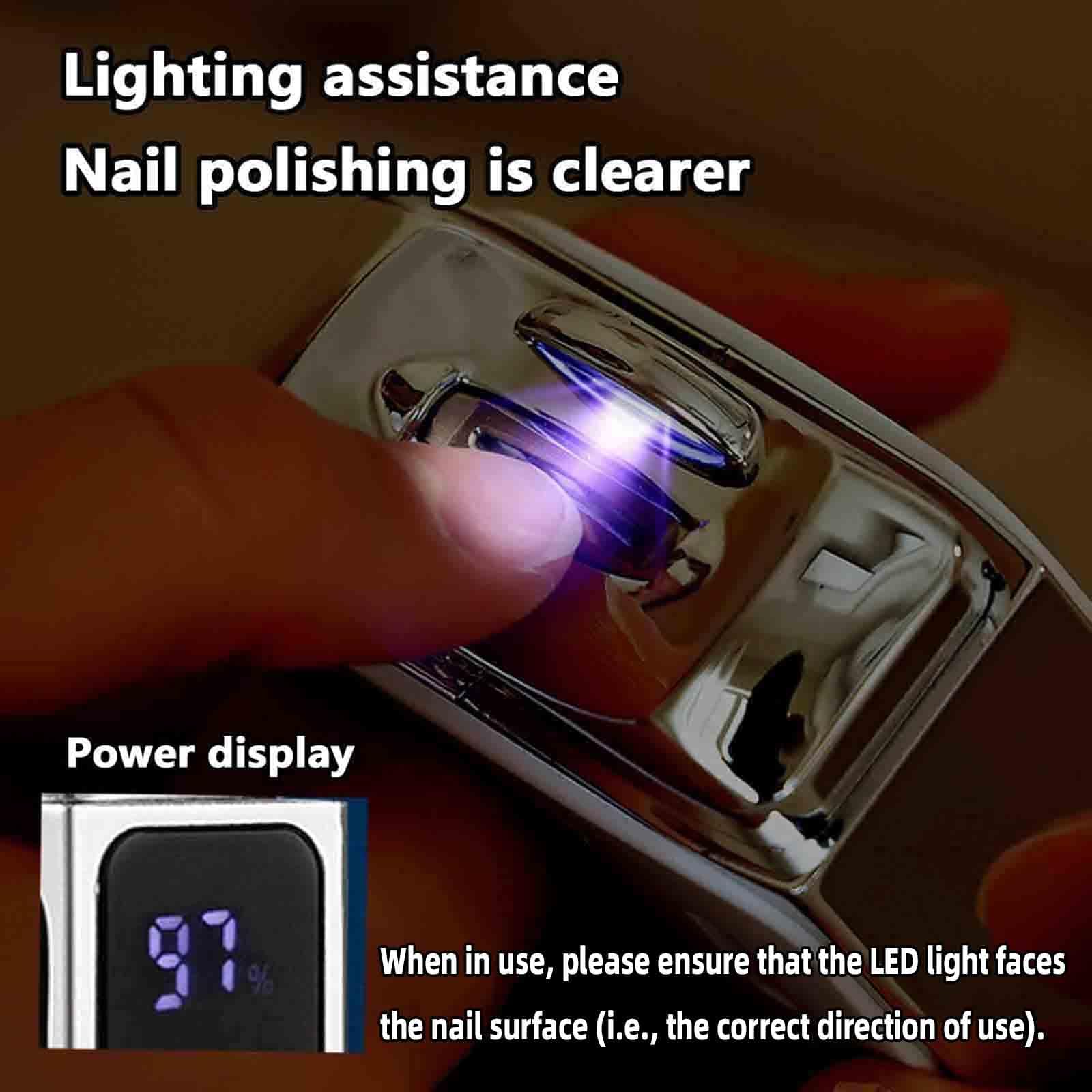 Tagliaunghie Elettrico Uomo Professionale Taglia Unghie Per Piedi Per Mani Tronchesino Unghie Automatico Lima Automatica Ricaricabile Tramite USB (White,6x7x3cm)