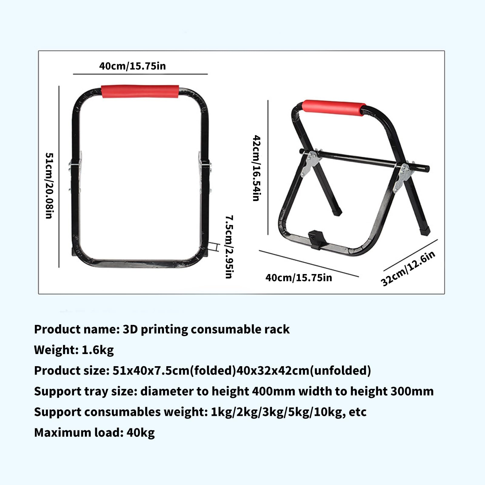 Kapazität 3D Druck Filamenthalterungen, Metallspulenhalter für die Ender3-Serie, bietet Platz für Spulenhalterhalterungen verschiedener Materialtypen