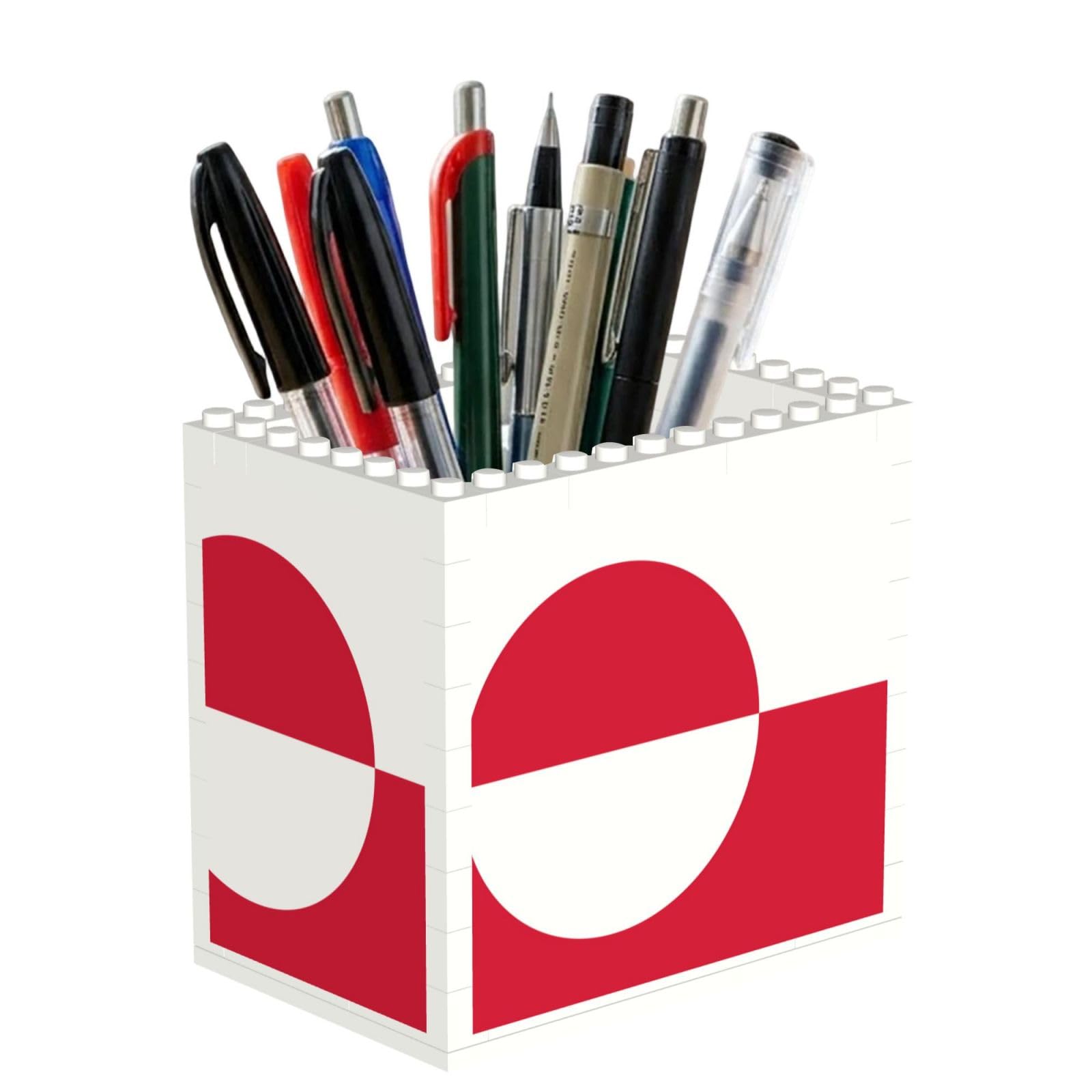 SXZVVBN Greenland flag Building Block Desk Tidy ABS Organiser