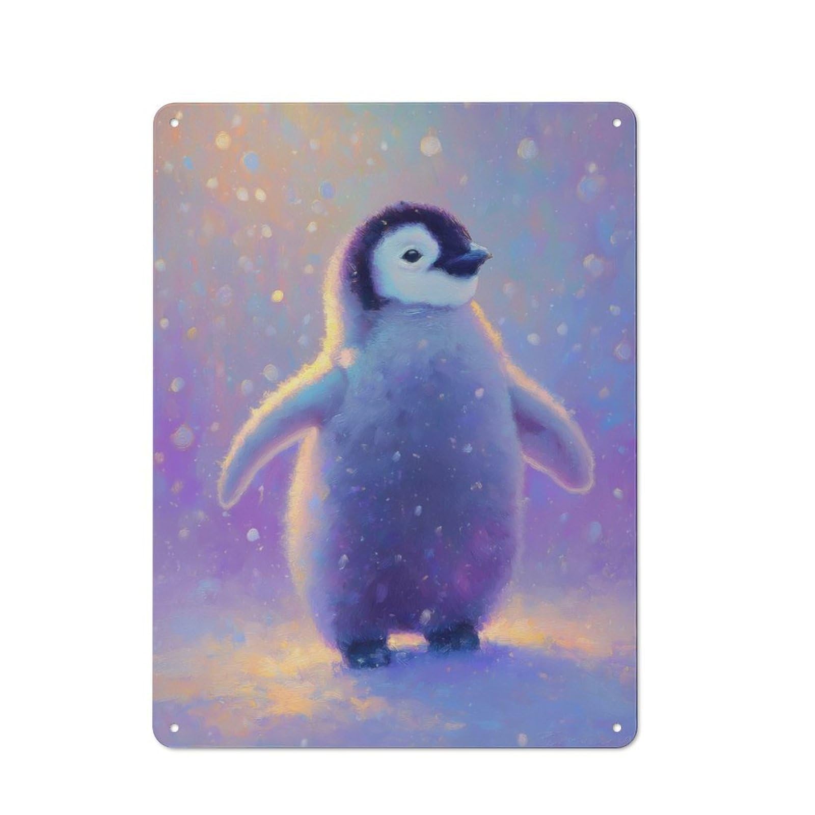 Junmoney Style-8 Cute Penguin In Winter Wonderland Vintage Tin Sign 40X30cm For Pub Or Café, For Everyday Room Decor With A Vintage Look