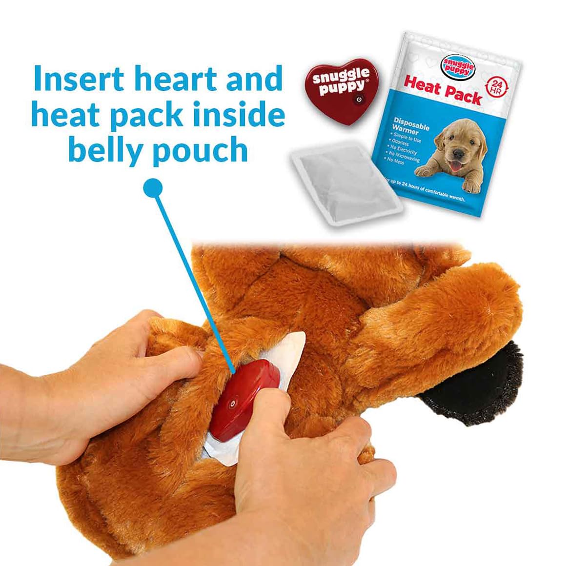 Original Snuggle Puppy Heartbeat Puppy Toy - Heartbeat Puppy for Dogs - Pet Anxiety Relief and Calming Aid - Comfort Dog Toy - Behavioral Training and Sleep Aid Cuddle buddy - Crate Training Essential