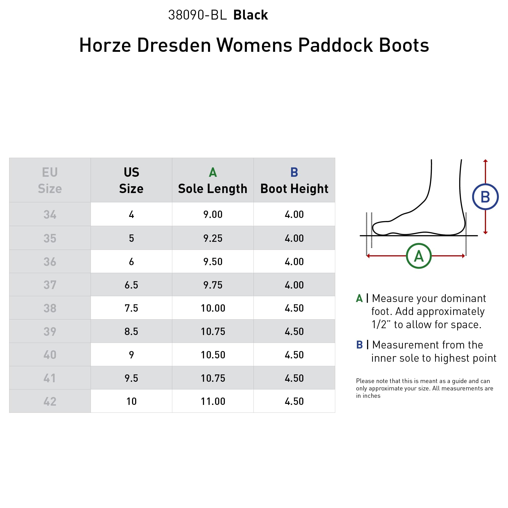HORZE Damen Reitstiefelette Dresden, Reitschuhe aus PU Leder, Stiefeletten zum Reiten