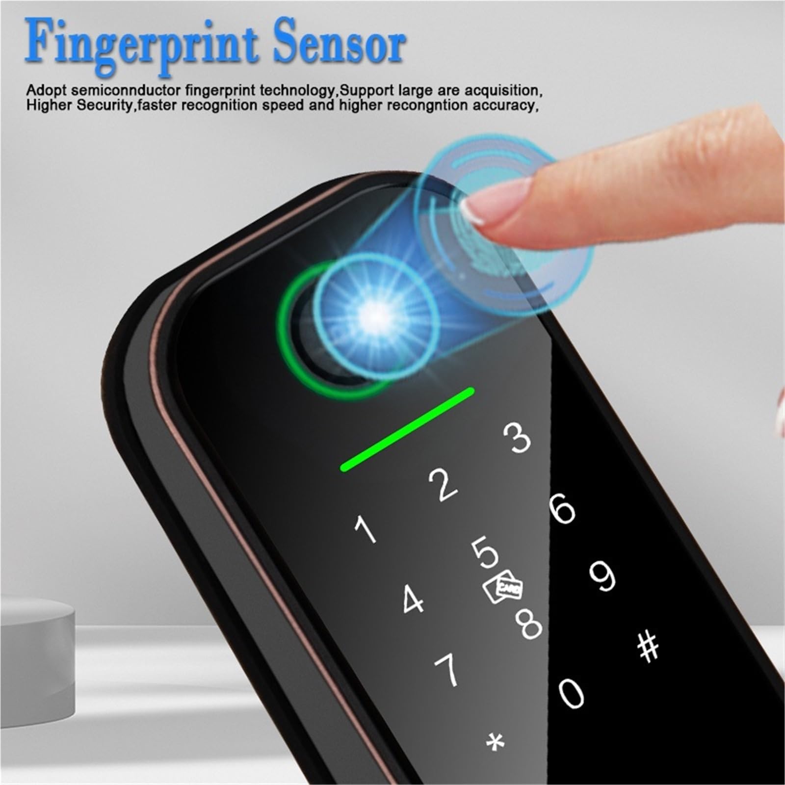 Serrure de porte à empreintes digitales, Bluetooth, application intelligente, déverrouillage distance, mot passe, serrure électronique Bureau Commercial