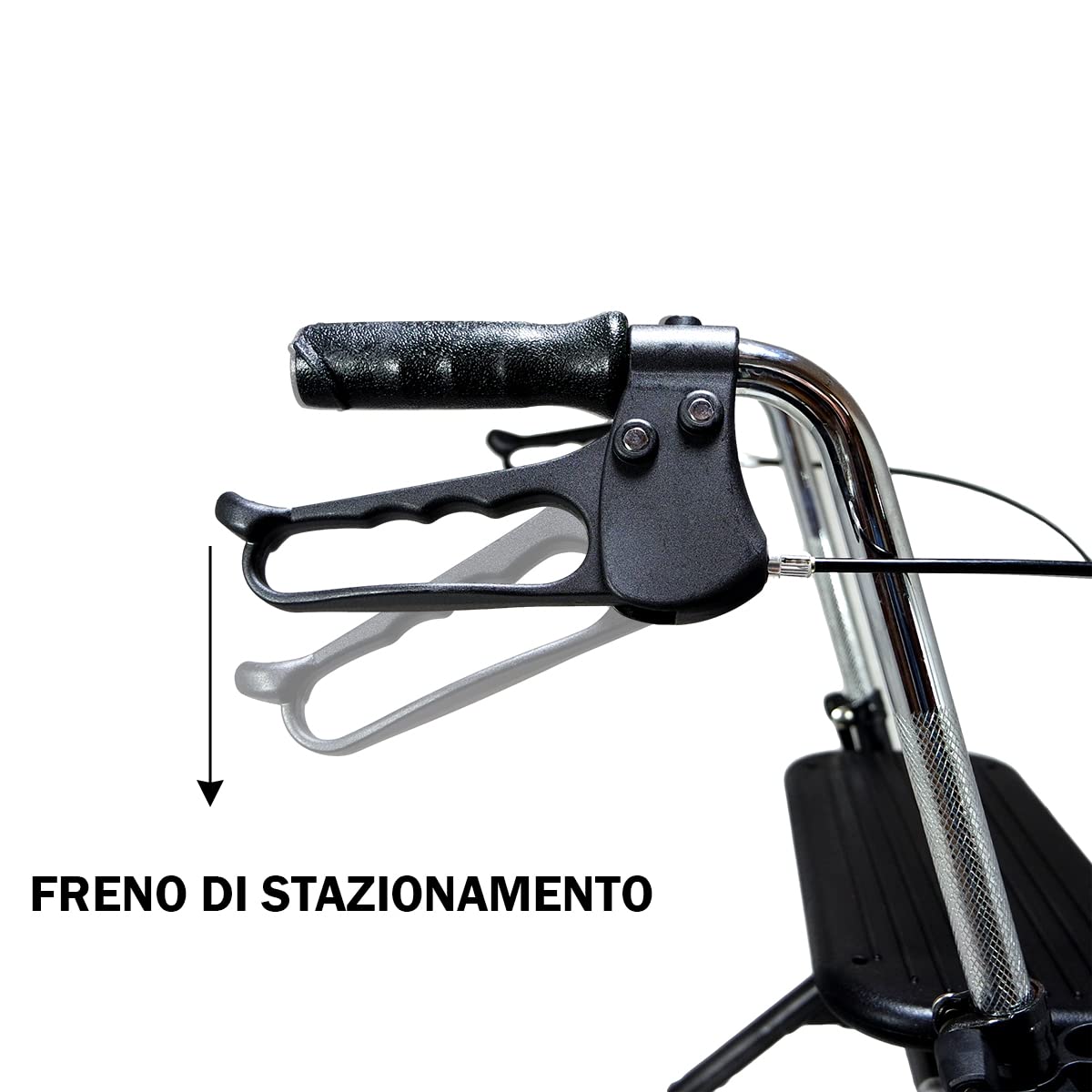 Deambulatore Pieghevole con Vassoio e Cestino dotato di Porta Bastone – Pneumatici Alti e silenziosi Antitraccia - Health