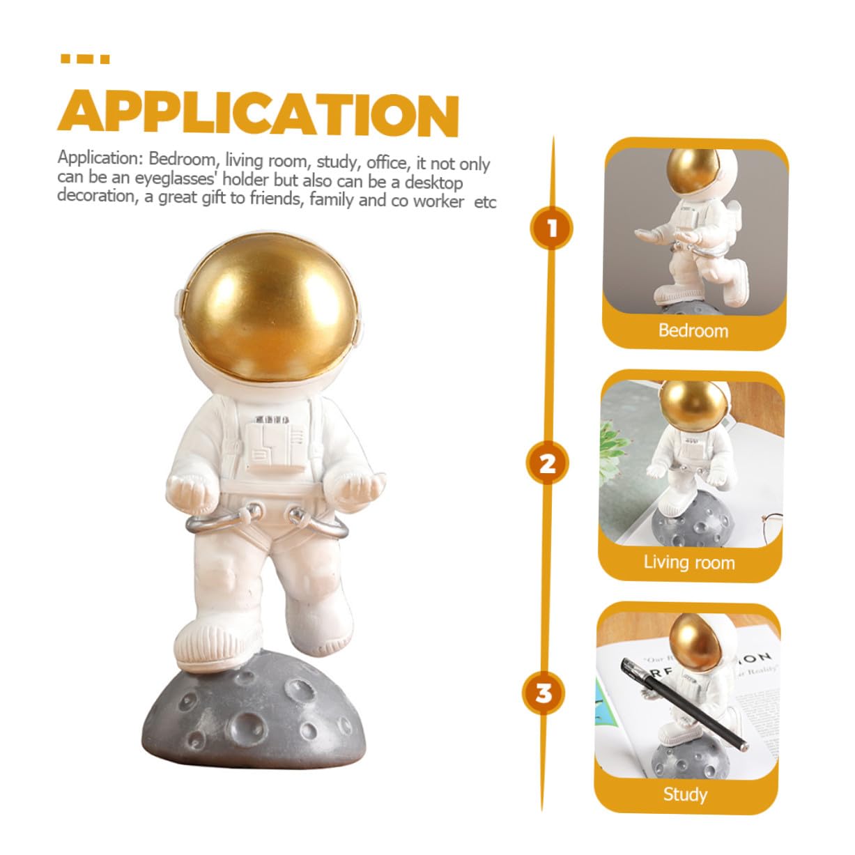 Didiseaon Astronaut Brillenhalter aus Naturharz Dekorativer Display Ständer für Sonnenbrillen und Lesebrillen Spaceman Design als Schreibtisch Deko und Organizer für Zuhause und Büro