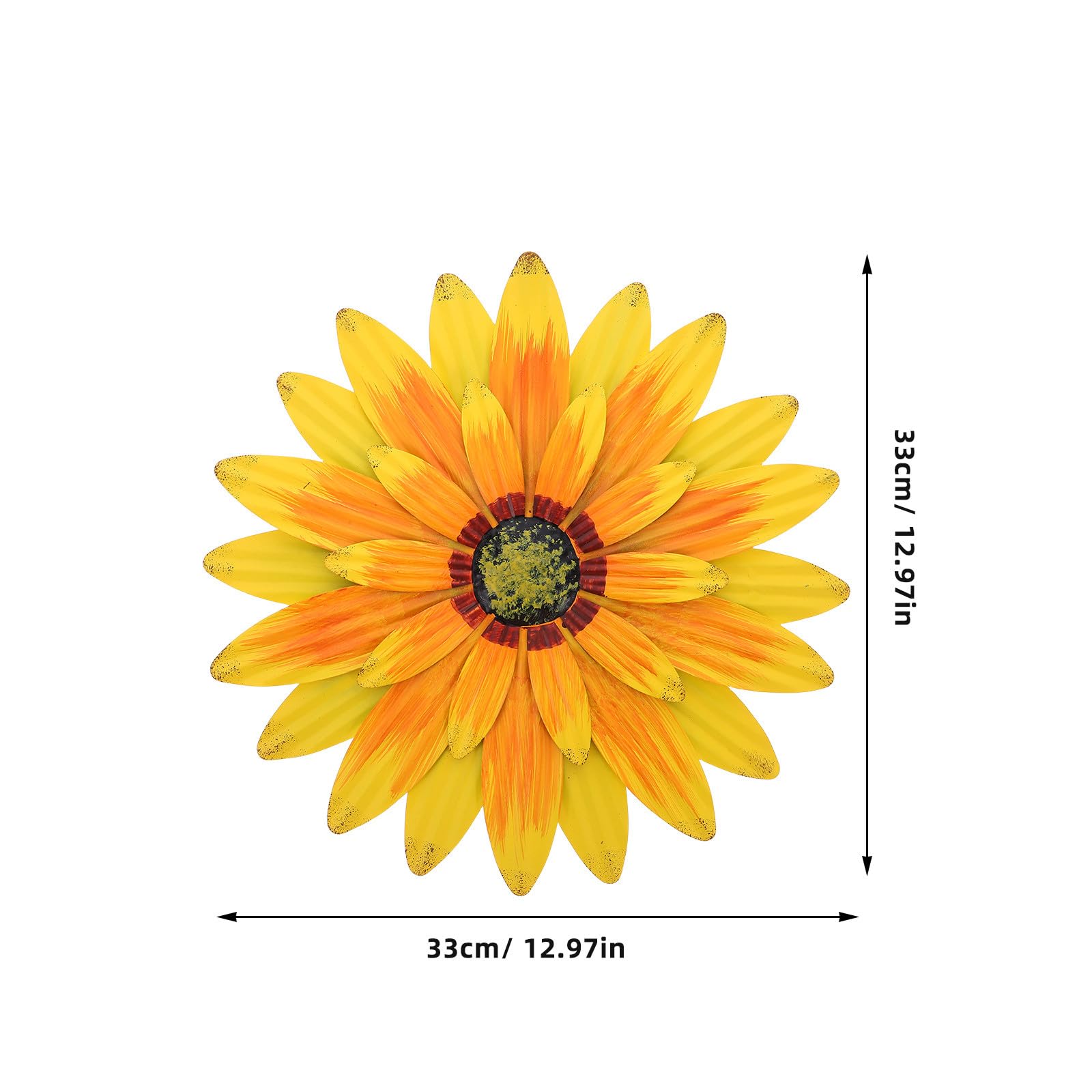 SUPVOX Decorazione da Parete in Metallo a Forma di Girasole, 13 Pollici, Scultura Floreale in Ferro di Grandi Dimensioni, Decorazione Rustica da Parete a Forma di Girasole per Cucina, Fattoria,