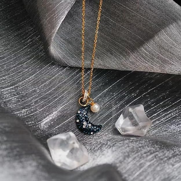 Zircon Lunar Crytal Heart Moon Pendant Necklaces Fashion Jewelry Women - Image 3