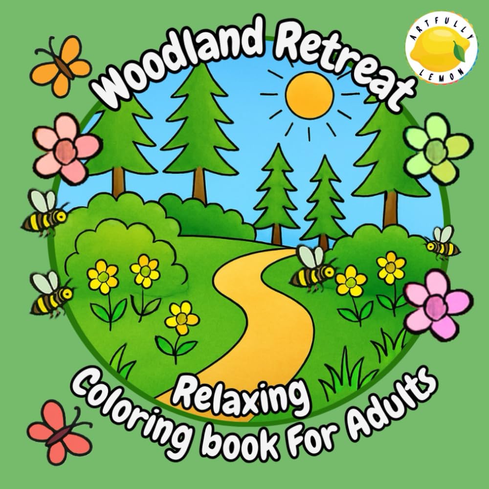 Woodland Retreat Relaxing Coloring Book for Adults: A Mindful Coloring Book Filled With Calming Woodland Scenes and Forest Animals For Adults (The Artfully Lemon Series of Colouring Books!)