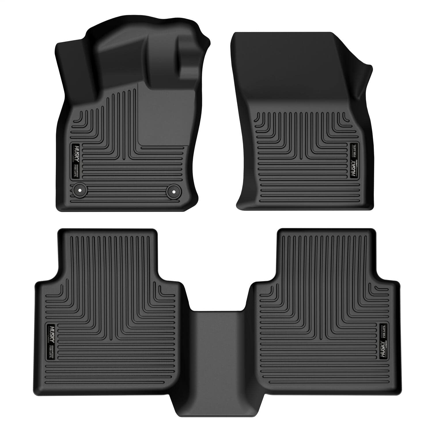 Husky Liners - Weatherbeater | Fits 2018 - 2023 Volkswagen Tiguan | Front & 2nd Row Liners - Black, 3 pc. | 95231
