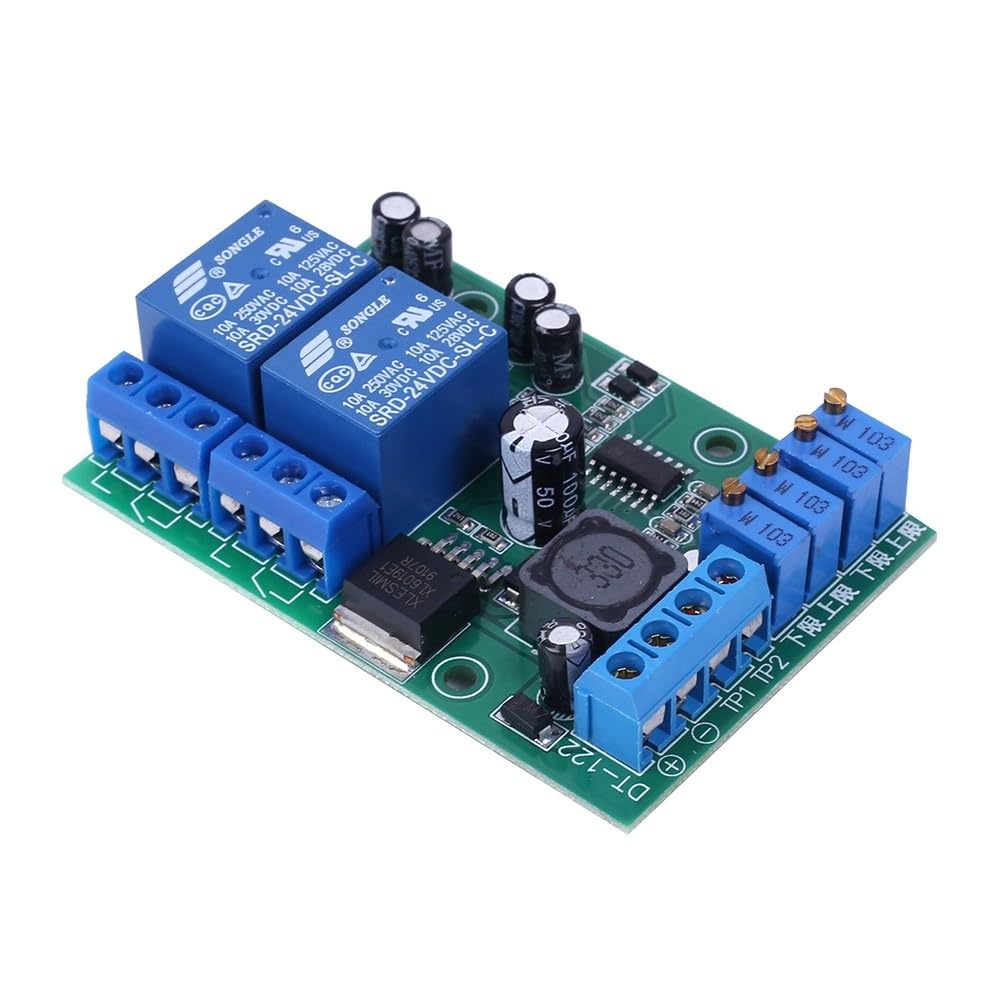 Comparatore di Tensione,Modulo Relè a 2 Canali DC 5V 12V 24V 2-CH Limite DT-122 Rilevatore di Soglia Segnale di Tensione