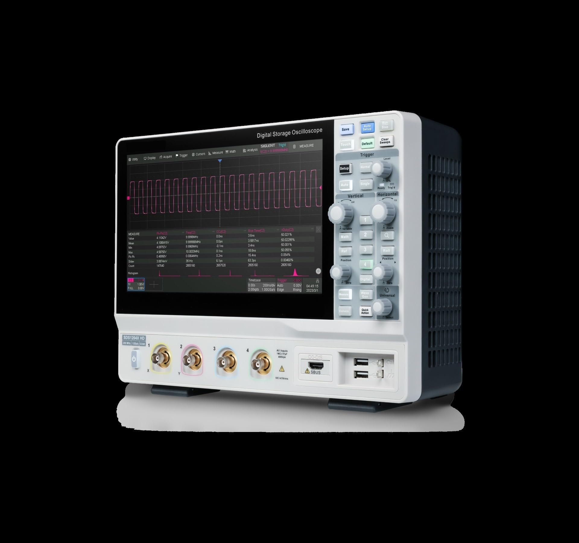 Osciloscopio De Alta Resolución 200MHz 2+100Mpts/ch 12 Bits,De larga duración
