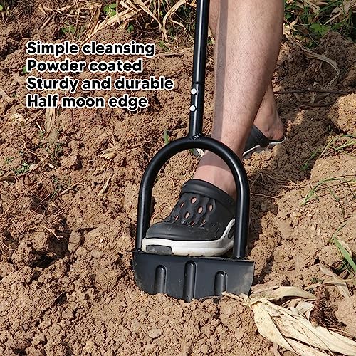 Miniatura 7 de Pala con borde de media luna con plataforma de pie ancho, bordeadora manual de acero al carbono para jardines, paisajes, macizos de flores, patios