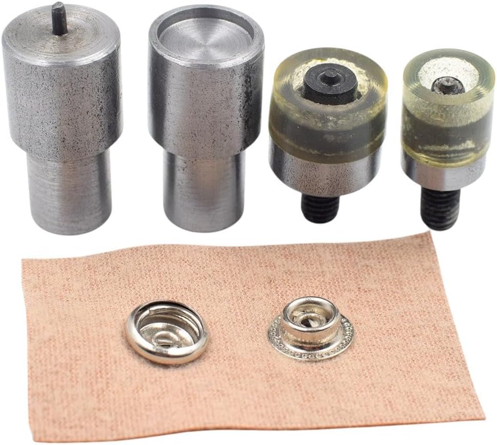50 Sets of 12.5mm/15mm Metal Spring o Snap Buttons with 1 Set Thread Interface Mold - Fast Install Press Studs Tool for Crafting and DIY Projects - (Color: Silver-15Mm)