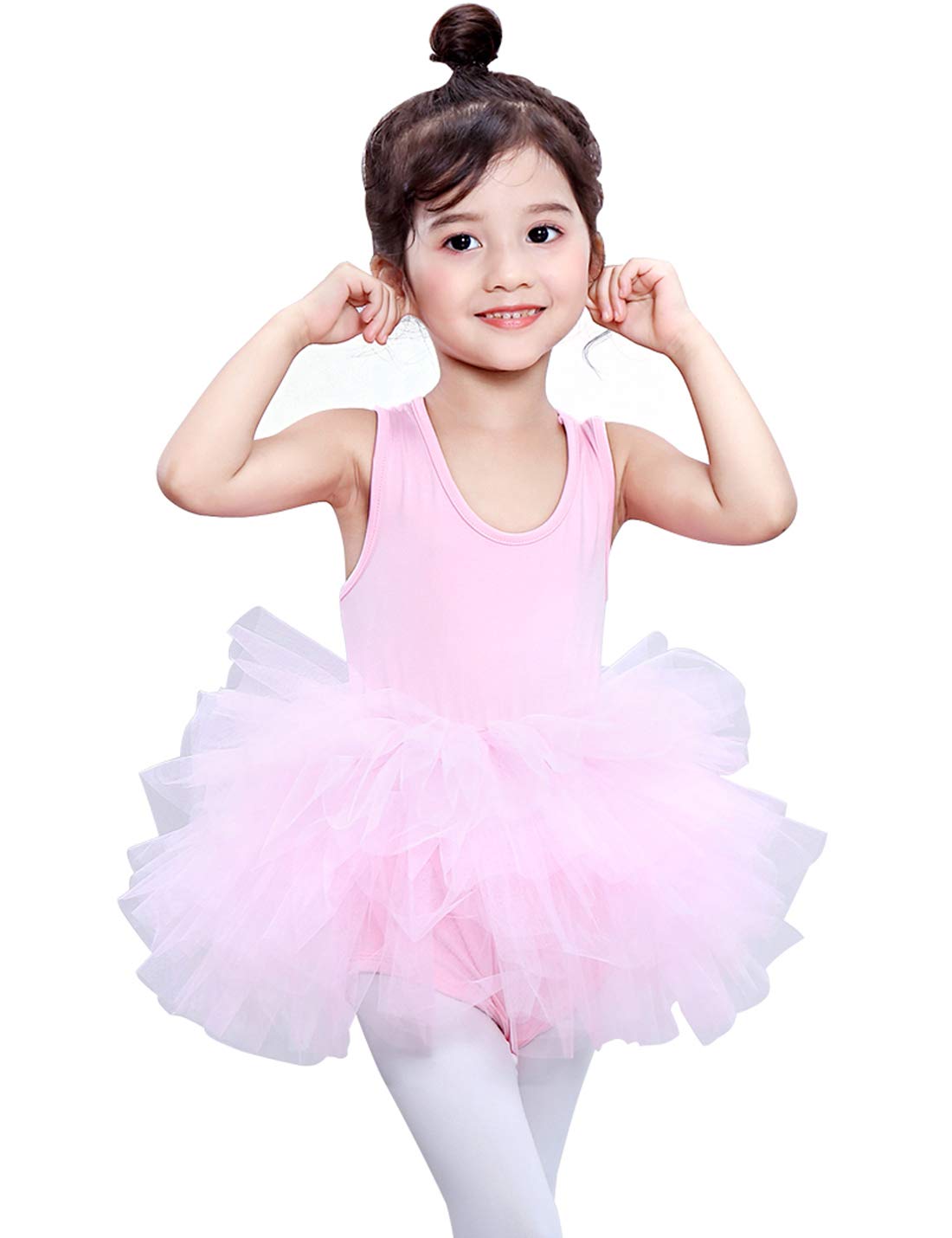 Tutu.kk Girls' Camisole Dance Tutu Leotard with Fluffy 4-Layers Ballet Dress for Ballerina (12 Months - 7 Years)