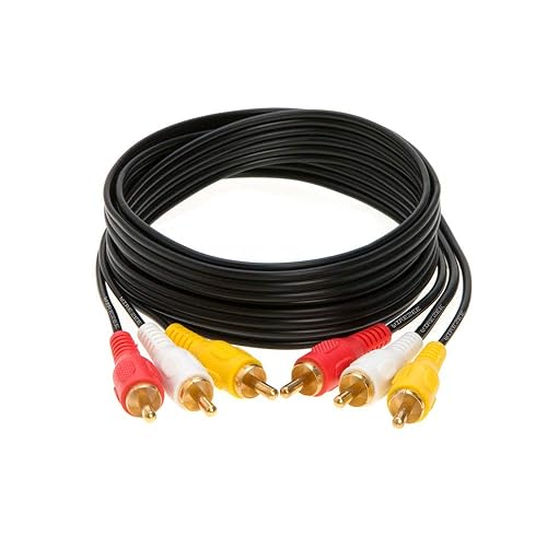 Cable de audio 3RCA para vídeoestéreo, cable compuesto DVD HDTV de 6 pies, 12 pies, 15 pies, 25 pies (6 pies) disponible en Yaxa Costa Rica