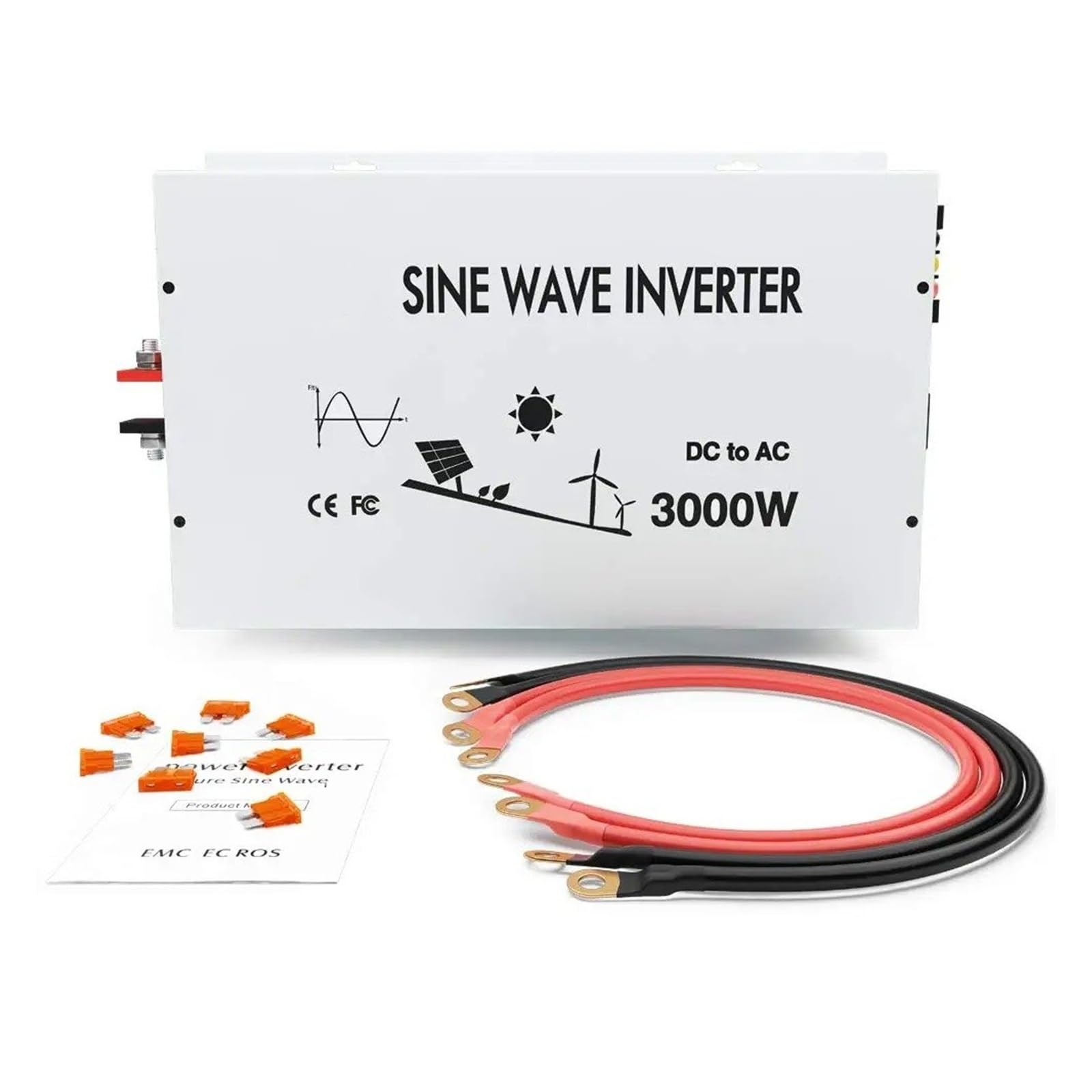 Convertidor Adaptador Inversor Onda Sinusoidal para Pura 3000W Potencia 24V A 220V Generador Panel Solar Convertidor Batería 12V/48V CC A 120V/230V/240V CA inversor