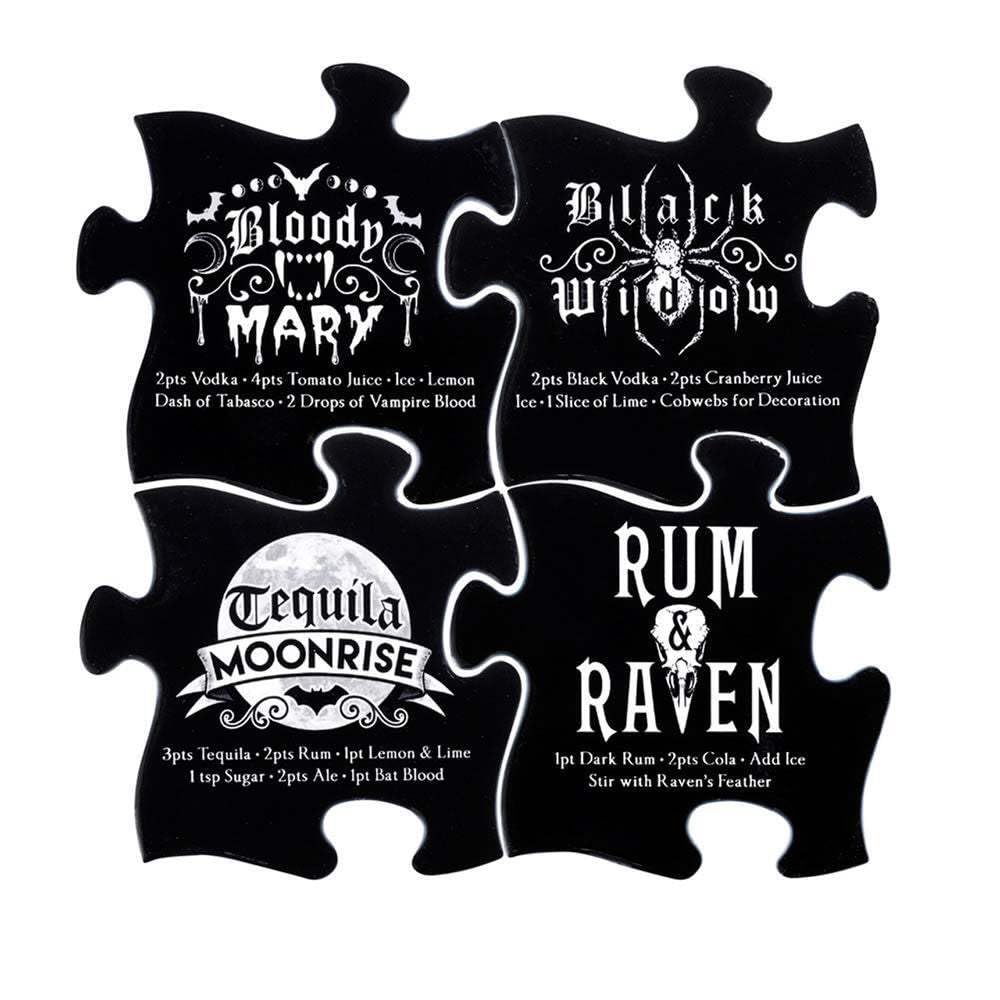 Alchemy of England Gothic Cocktail Coaster Set Black/White-image-21