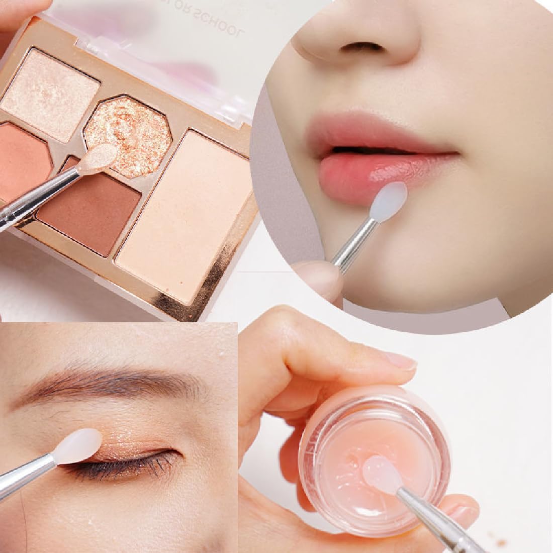 3 Pezzi Pennelli Labbra In Silicone Tappo Rossetto Sopracciglia Pennelli Bellezza Trucco Strumento Professionale Applicatore Per Applicare Mascara Lucidalabbra Ombretto