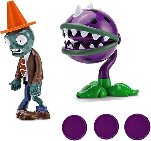 JHESAO 2 figuras de acción de plantas y zombis, juguetes de PVZ de zombis, serie 1, 2, grandes regalos para niños y fanáticos, cumpleaños y fiesta