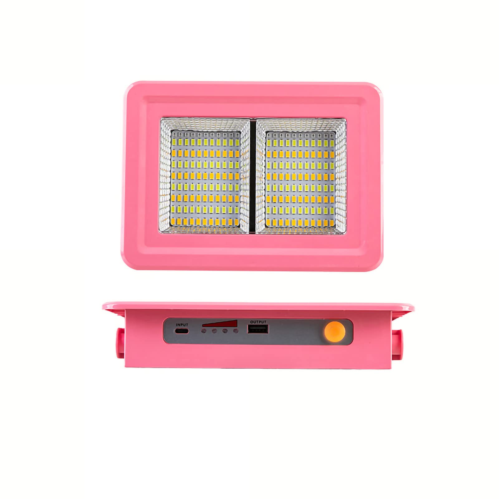 Lanterna da campeggio con maniglia, luce di emergenza, energia solare, lanterna a 5 livelli, 500 W, 8800 MA (rosa)