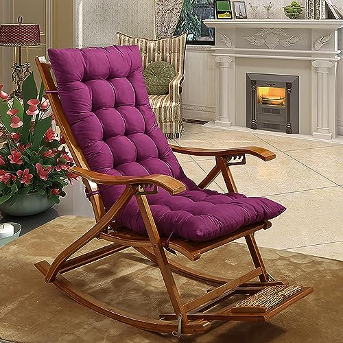 Cojín grueso para banco de jardín al aire libre con lazos antideslizantes, ideal para mecedoras, reclinables y tumbonas, uso en interiores y exteriores, 53 x 158 cm