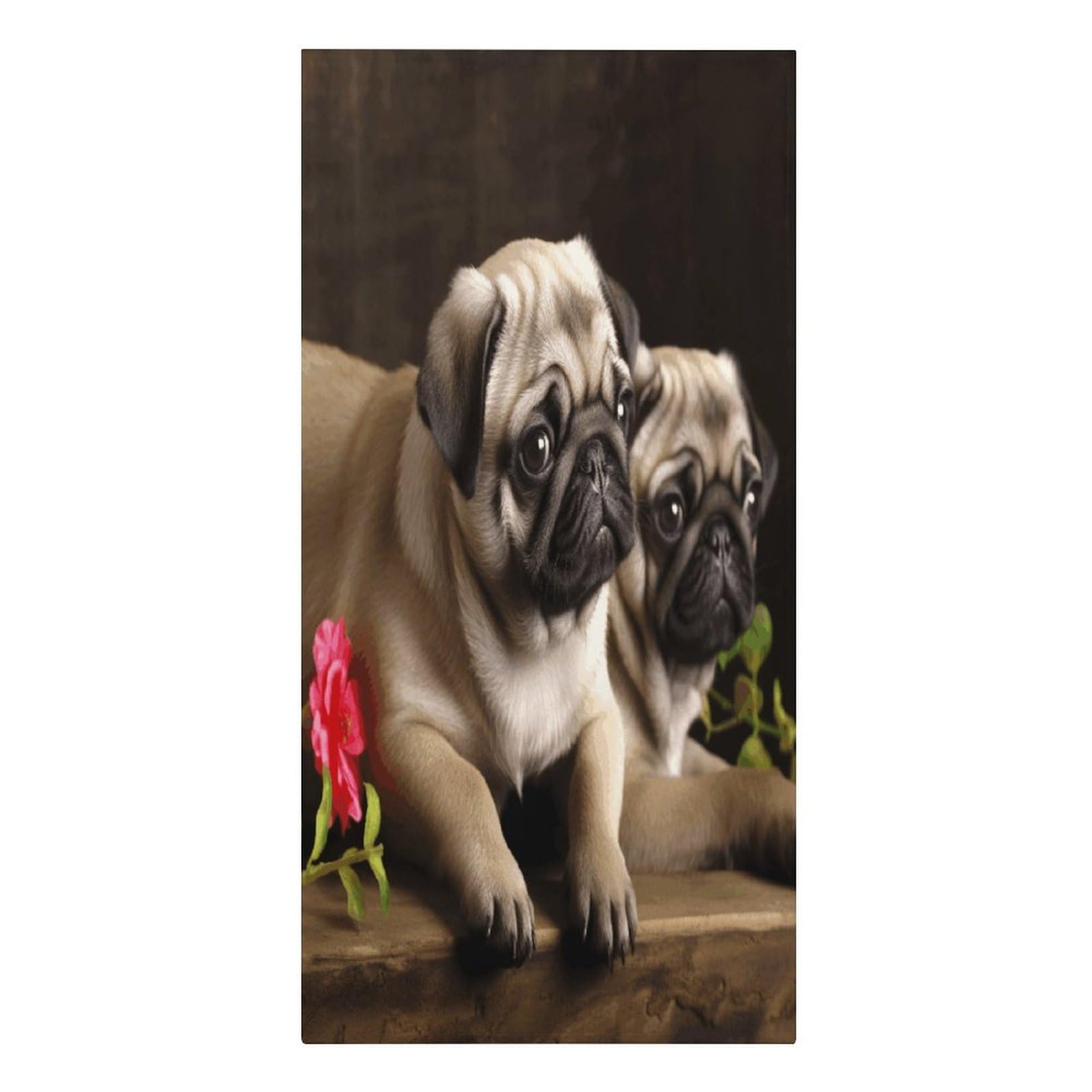 VstaDank Puppys Pug Beach Towels 30"x61" Microfiber Super Absorbent Large Bath Towels Cozy Soft Swim Travel Towel Quick Dry Thin Pool Towel Beach Accessories for Outdoor Adult