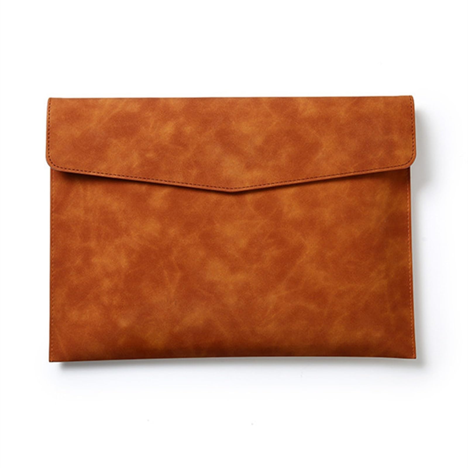 LYVQZPWLRcartella PU pelle, Cartelle portadocumenti A4 in similpelle, borsa portadocumenti da ufficio impermeabile con bottone a pressione(Bruin)