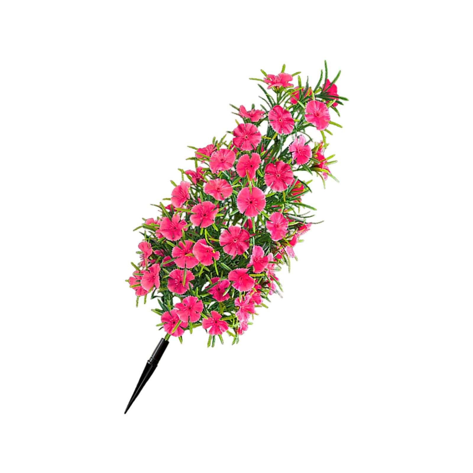 Artificial Dianthus Flower Stake for Patio Decor, Faux Garden Pick, 19.68in Border Accent for Outdoor Displays Faux Dianthus Bush Stake Artificial Carnation Garden Pick Outdoor Flower Border Container