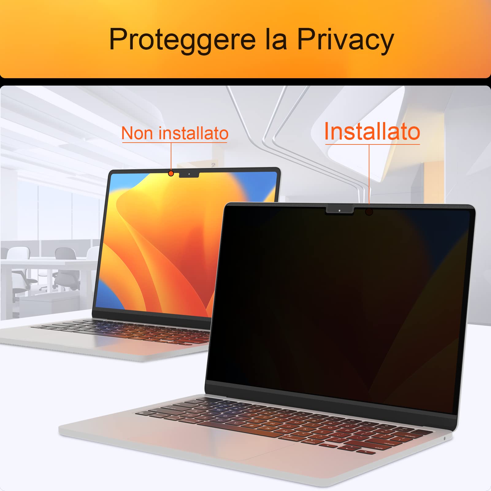 Filtro Privacy Magnetico per MacBook Pro 16 Pollici (2021-2023, M1, M2), Pellicola Privacy Filter per MacBook Pro 16 Pollici Rimovibile, Anti Luce Blu Pellicola MacBook Privacy Schermo 16 Pollici