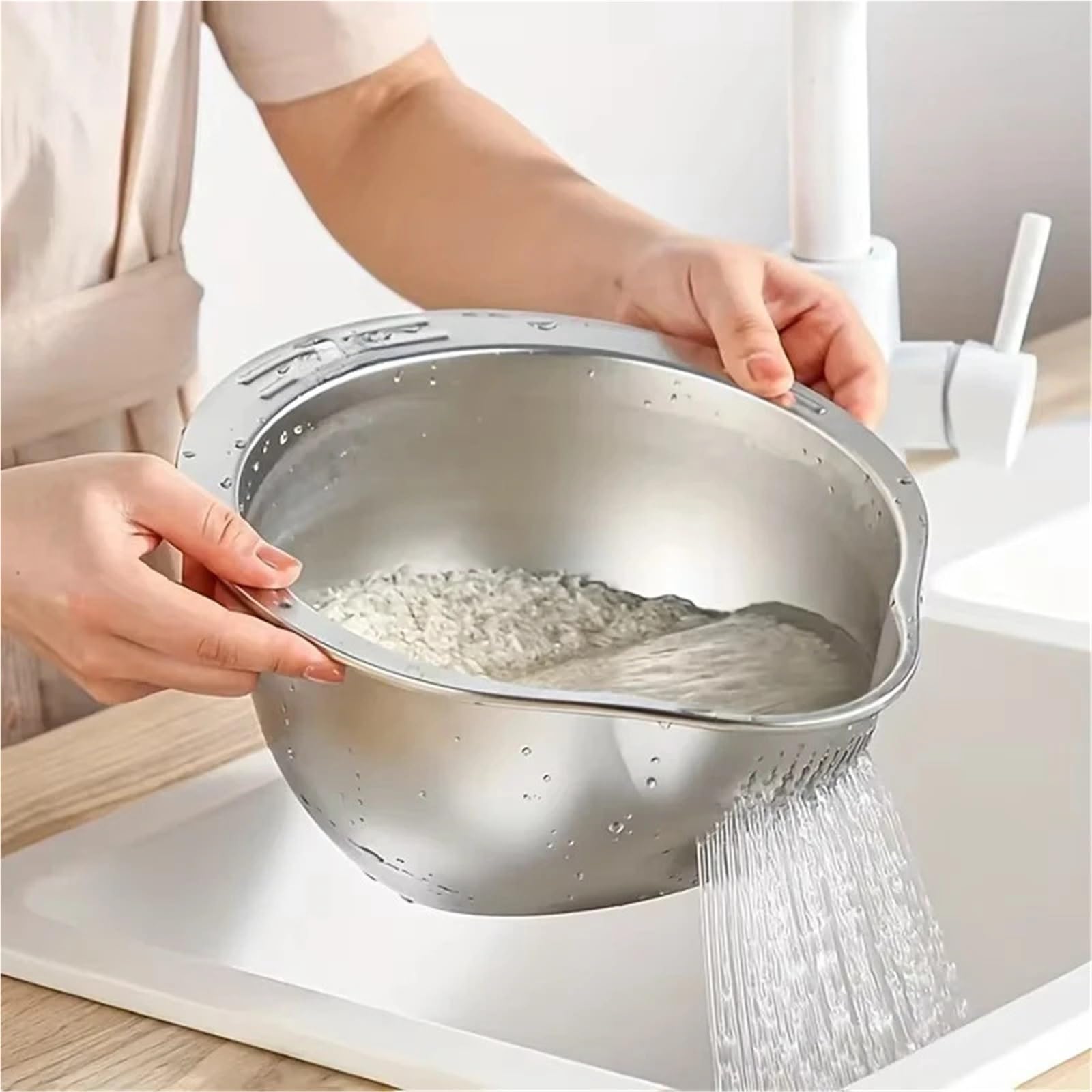 Colino Per Riso In Acciaio Inossidabile 304 In Acciaio Inox Oro Rondella di Riso Colino Ciotola Lavaggio del Setaccio Frutta E Verdura Utensili Da Cucina