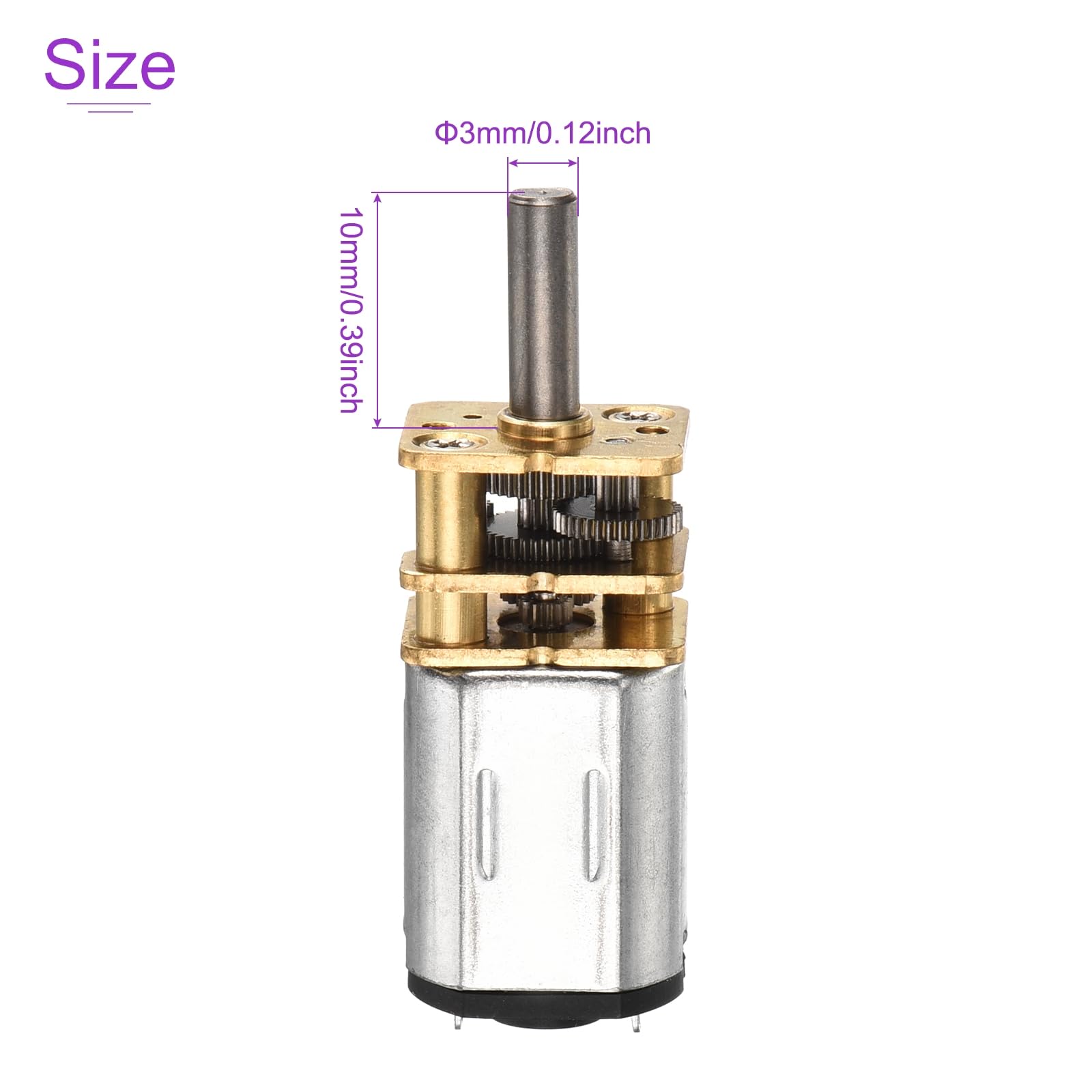 DMiotech 3V 15RPM Rated Torque 4 Output Shaft Length 10mm Micro DC Speed Reduction Motor Mini Metal Gearbox Motor for RC Car Robot Model DIY RC Toys Engine - Image 3