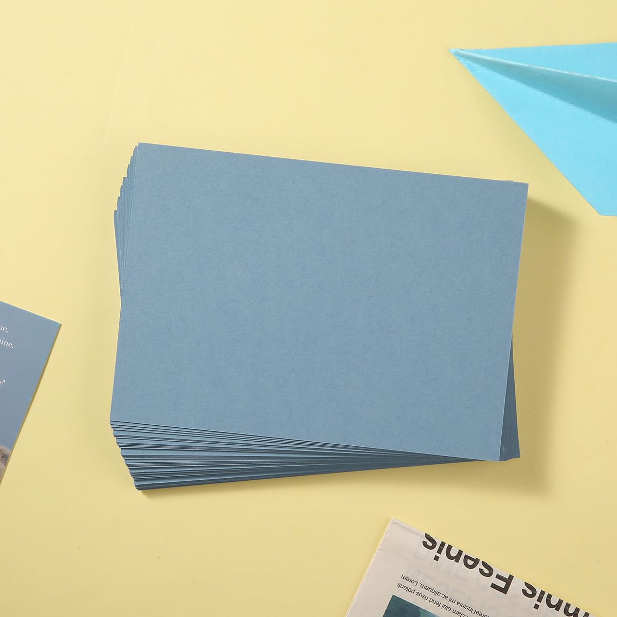 100 Stück Karton, blanko, schwere Karten, staubblau, 10,2 x 15,2 cm | 250 g/m² dickes Papier, für Einladungen, zum Basteln von Grußkarten, für Postkarten