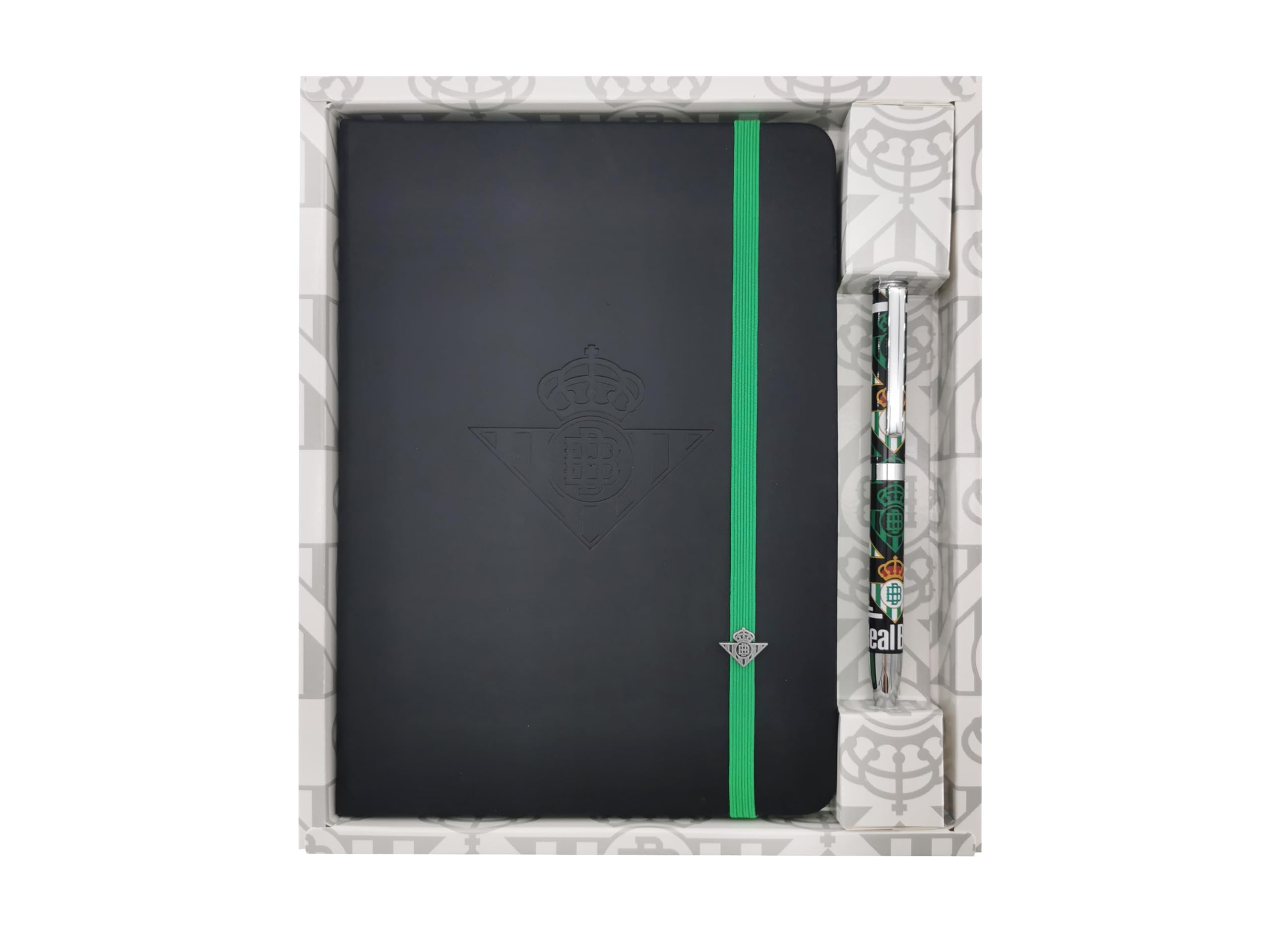 Real Betis Balompié - Gift Pack, Agenda, Pen, Agenda and Pen Set, Writing, Football, Green, Official Product (CyP Brands), green, Estandar, Betis Agenda and Pen Set