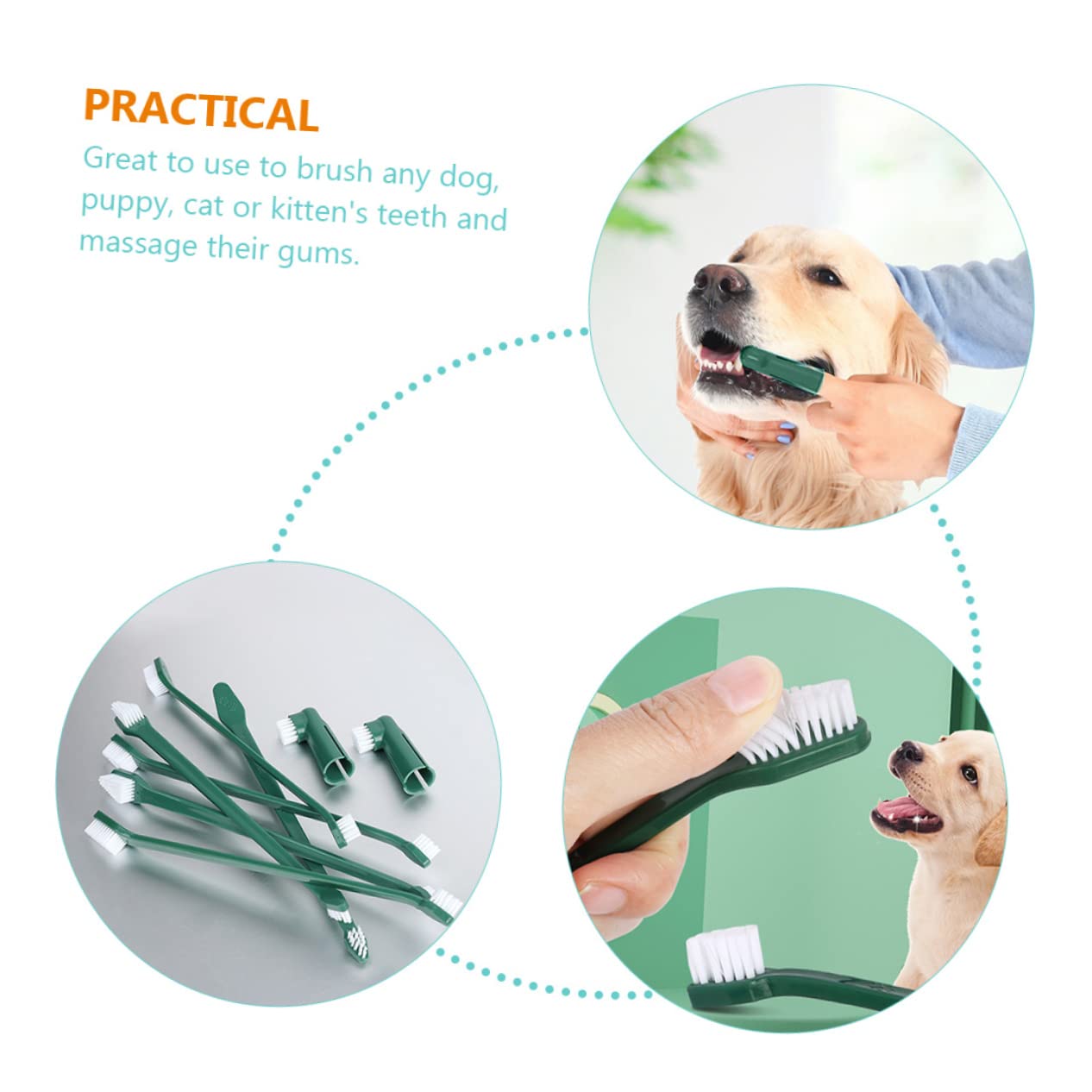 Toddmomy Pet Toothbrush Pen Dog Toothbrush Kit Soft Finger Brush Dog Care Kit for Puppies Dogs