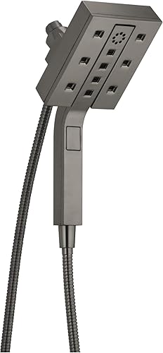 Delta 58473-KS25 H2Okinetic In2ition - Combo de ducha dos en uno de 4 ajustes, flujo de agua de 2.5 GPM, acero inoxidable negro