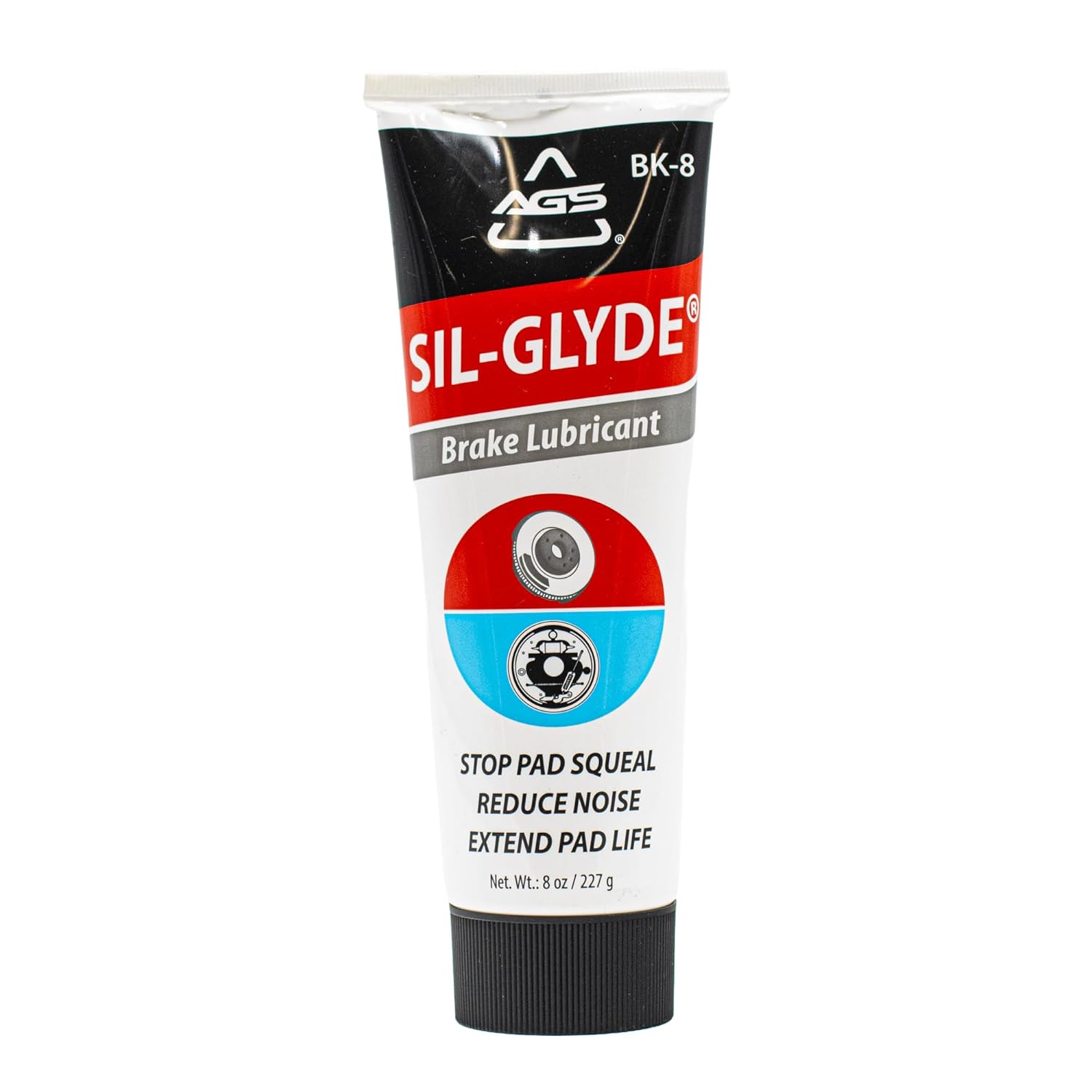AGS Automotive Solutions SIL-Glyde Brake Lubricant – 8 oz Tube, Heat Resistant, Rust & Corrosion Protection, Moisture-Proof Brake Grease