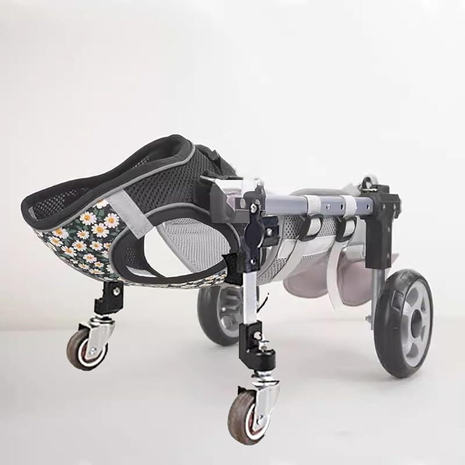 Casome 4Wheel Adjustable 4-Wheel Dog Wheelchair For Front & Hind Legs – Lightweight Mobility Aid For Injured, Disabled, Or Elderly Dogs – Fits Small To Large Breeds(,X-Small)
