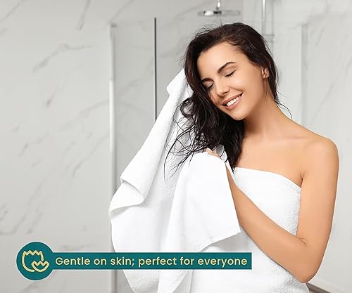 Miniatura 6 de STF Linen Paquete de 48 toallas de baño blancas de hotel a granel de 24 x 48 pulgadas, 100% algodón, económicas y económicas para usos comerciales,