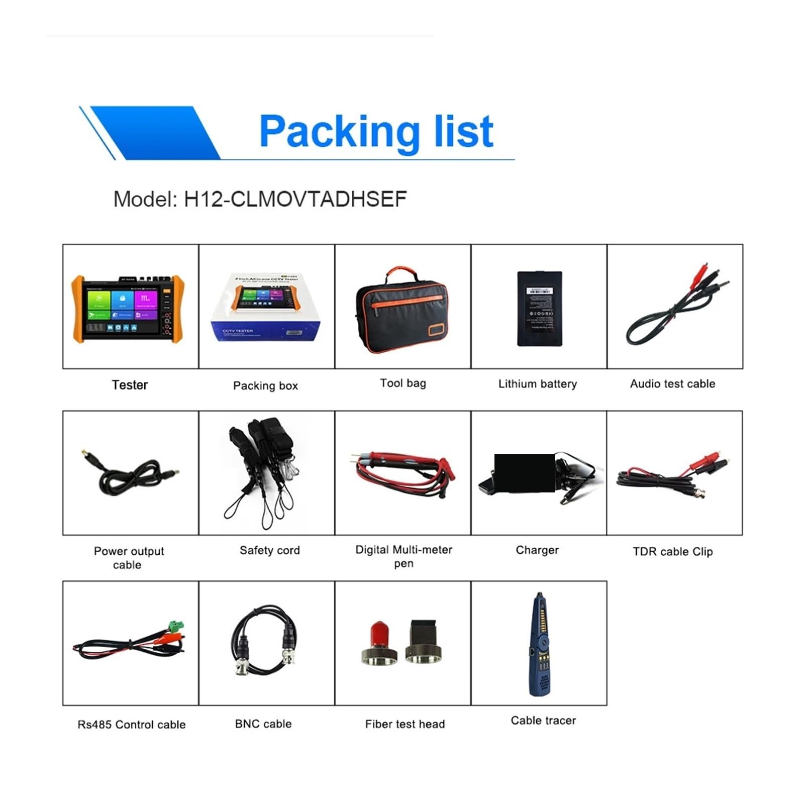 CCTV Tester, Tester CCTV For Telecamere Analogiche IP 8K E 8MP 4K HDMI Gigabit LAN PoE++ H12 Cavo Di Rete TDR Rilevamento Tensione Tracciatura Cavi