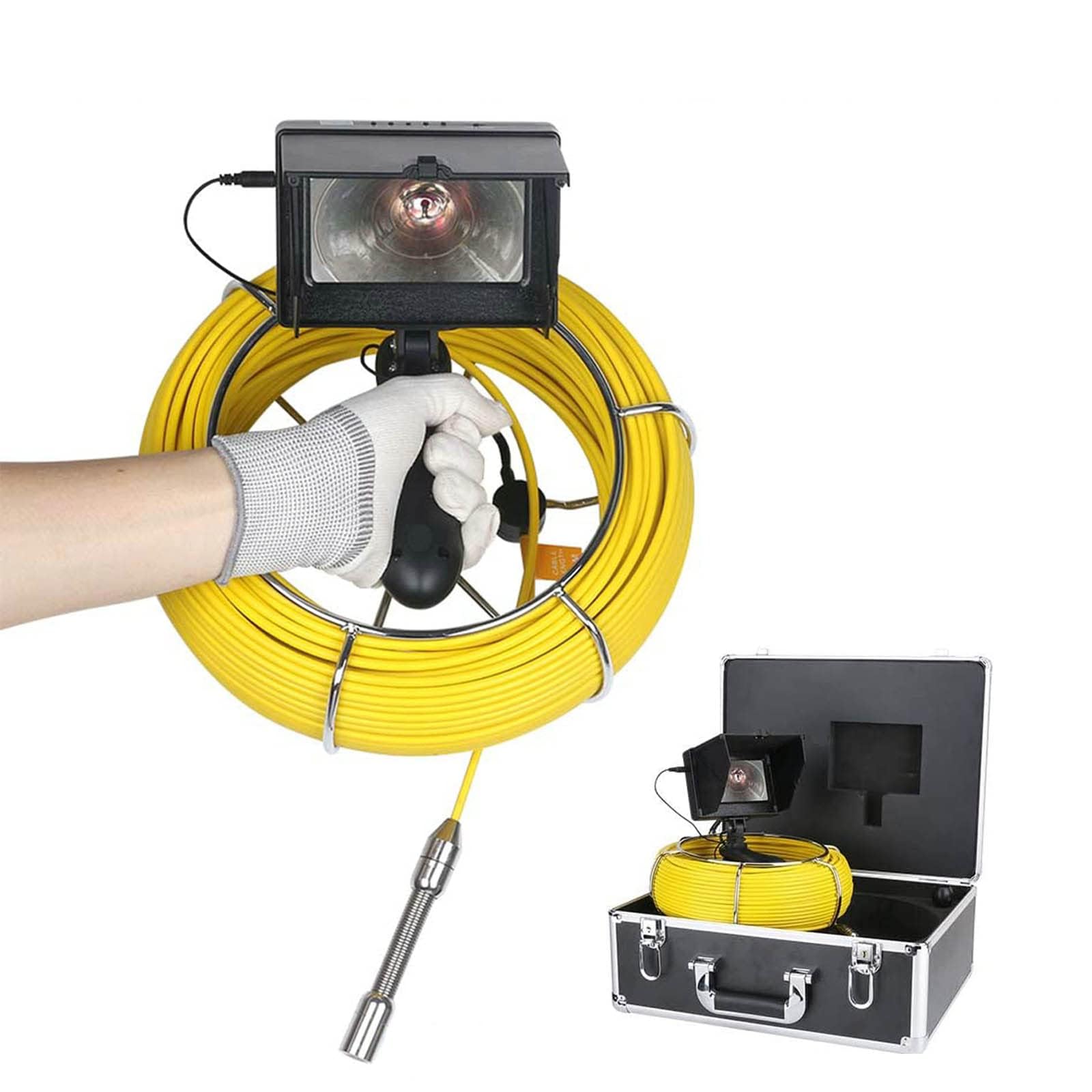 Cámara De Inspección De Tuberías,4.3-Inch Hand-Held Industrial Endoscope Sewer Inspection Camera IP68 Waterproof Pipe Endoscope Camera, Suitable for Sewer Repair